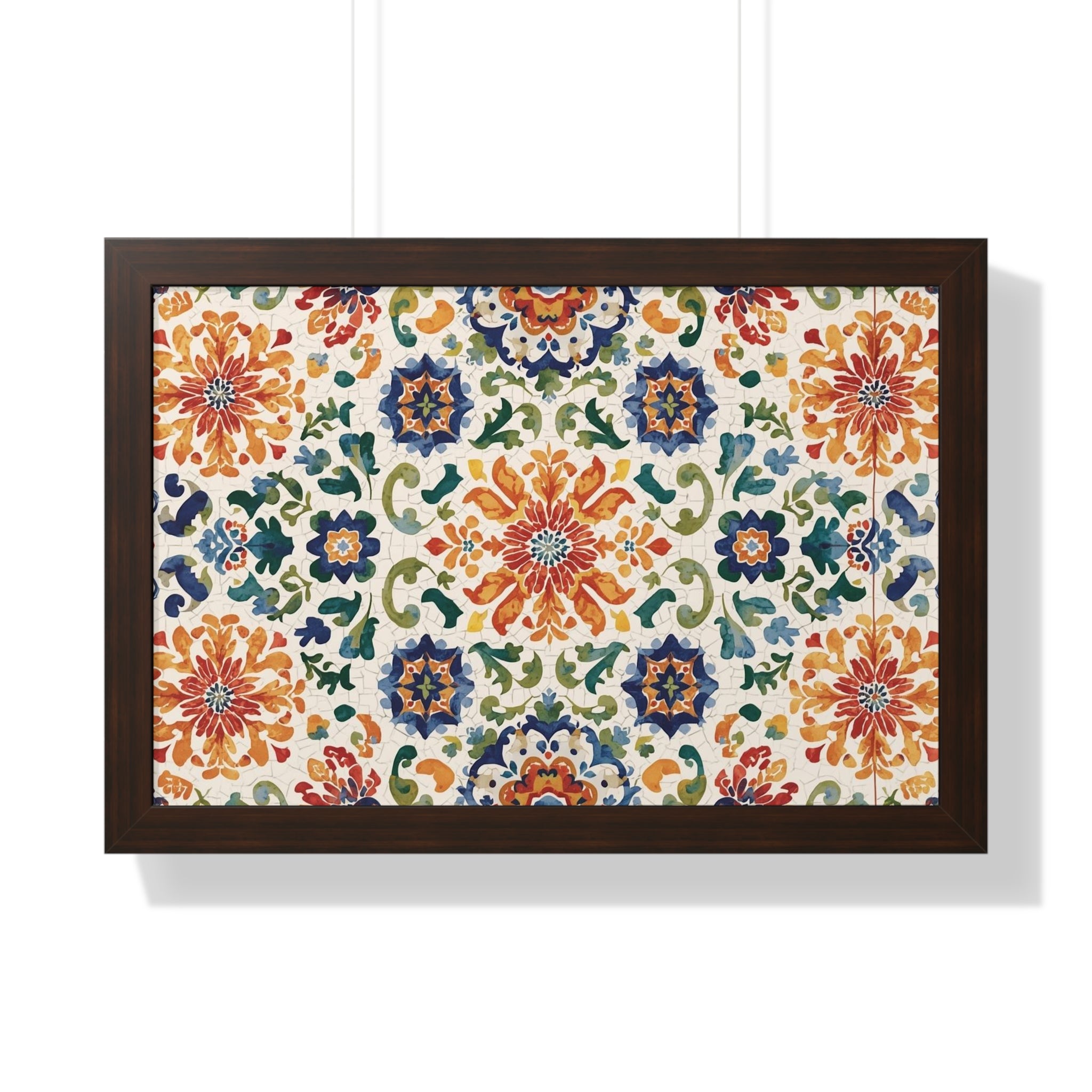 Bohemian Floral Framed Poster Art Print For Home Decor - Rosetta Creative Boutique